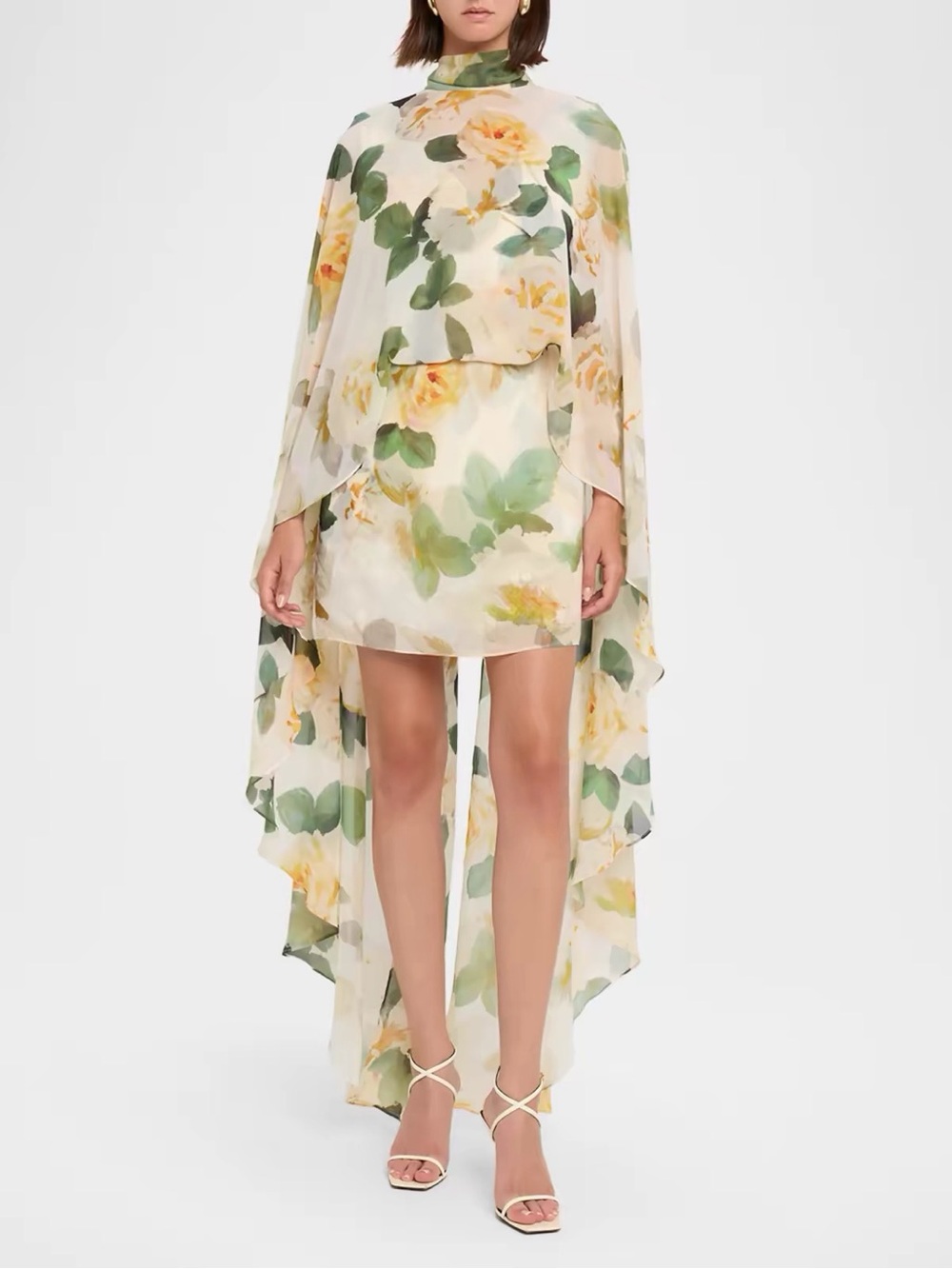 NWOT $995 Ungaro Fiona Draped Floral-Print Mini Dress